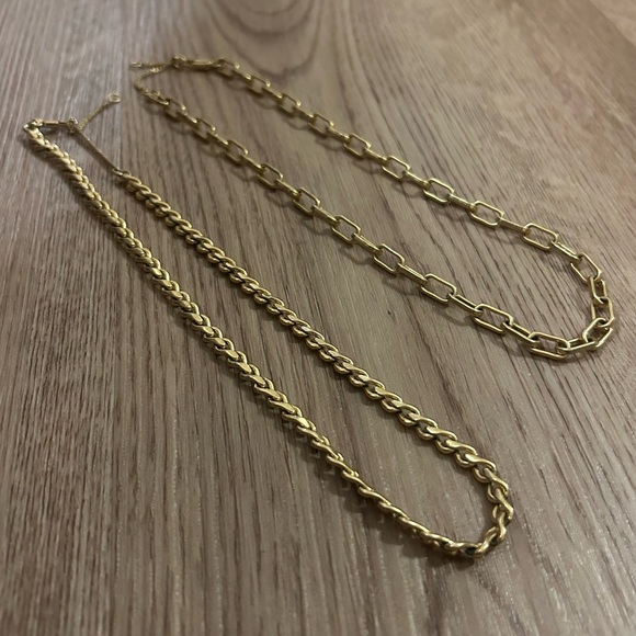 Madewell Gold Paperclip Chain And Rope Chain Bundle - Picture 4 of 15